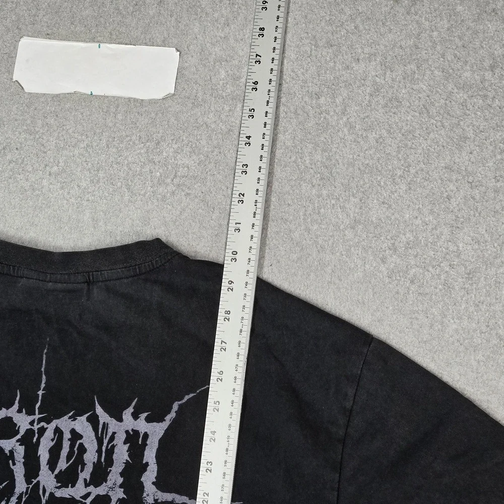 VINTAGE Ironwilled Men Shirt XL Black Y2K Grunge Death Skull The Darkness Skater